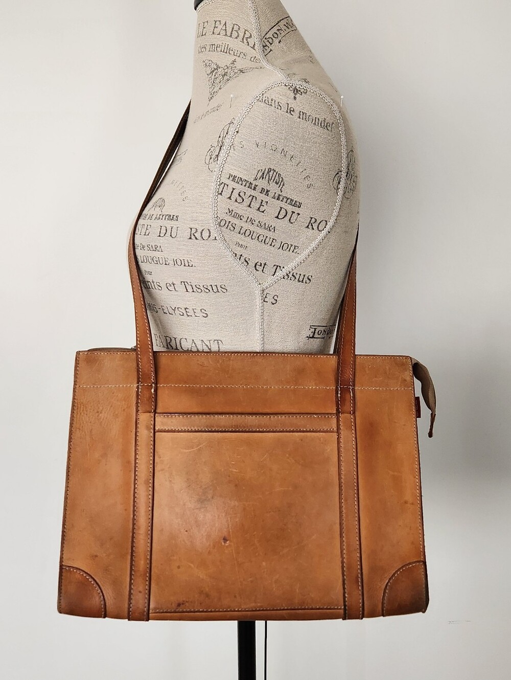 70s Tan Leather Tote Bag Bree